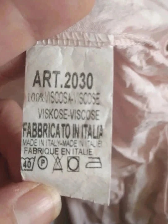 Lichtroze/witte lange jurk met schouderbanden, one size, Made in Italy – photo 8